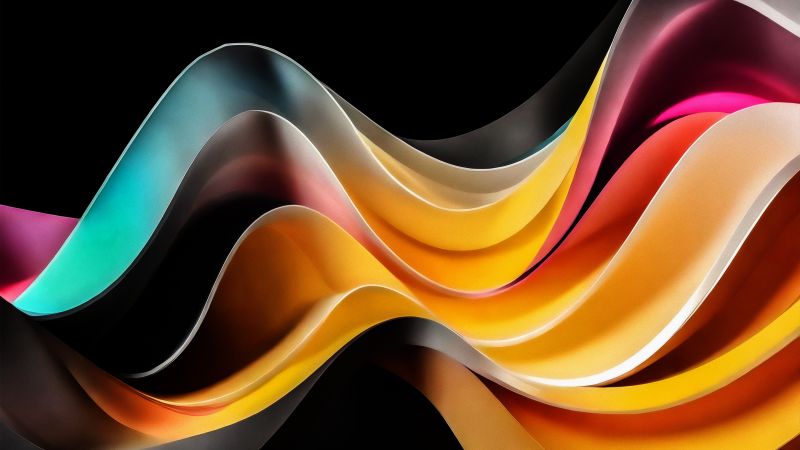 Waves, Abstract design, 5K, Wallpaper