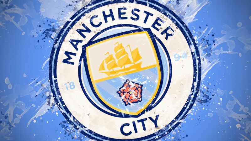 Manchester City FC, Logo, Football team, Soccer, 5K, Premier League club, Wallpaper