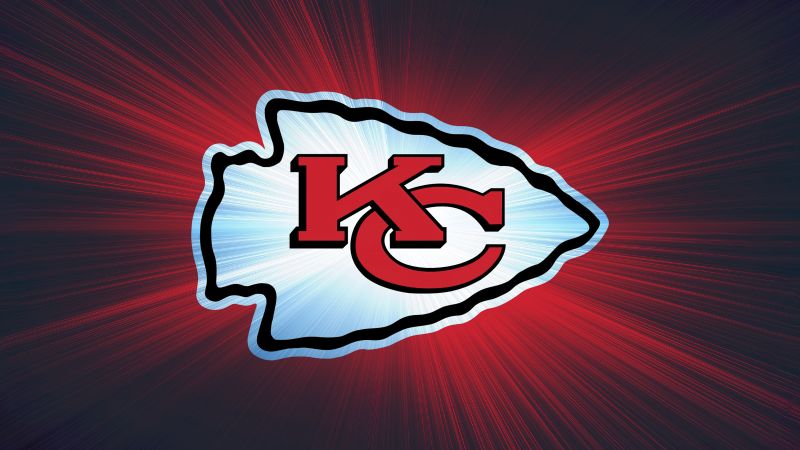 Kansas City Chiefs, Logo, NFL team, American football team, 5K, Red background, Wallpaper