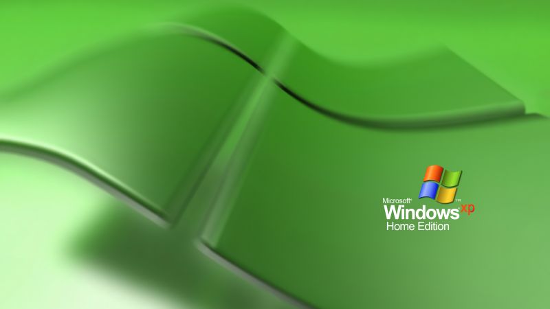 Windows XP, Logo, 5K, Microsoft Windows, Stock, Green background, Wallpaper