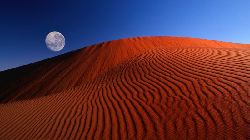 Full moon, Dunes, Windows XP, Desert, Wallpaper