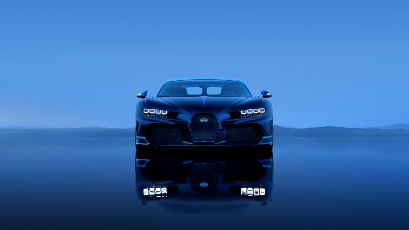 Bugatti Chiron, 8K, Blue abstract, 5K, Wallpaper