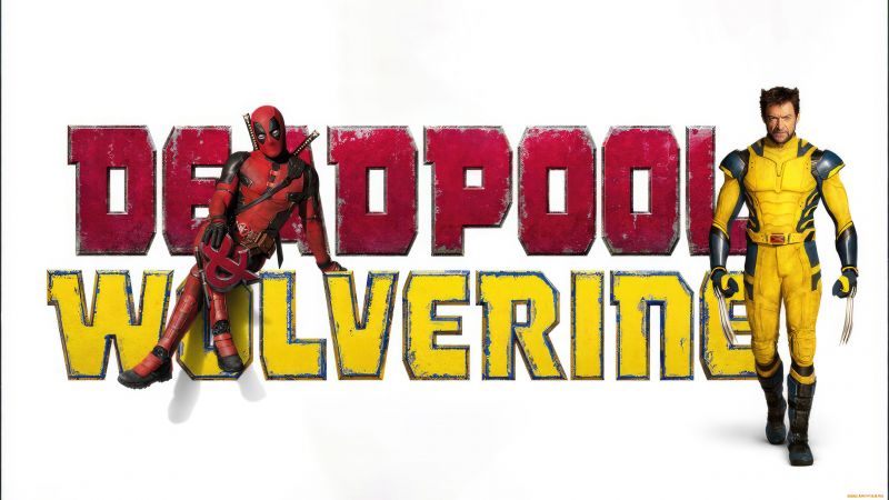 Deadpool & Wolverine, Logo, White background, 5K, Hugh Jackman, Wallpaper