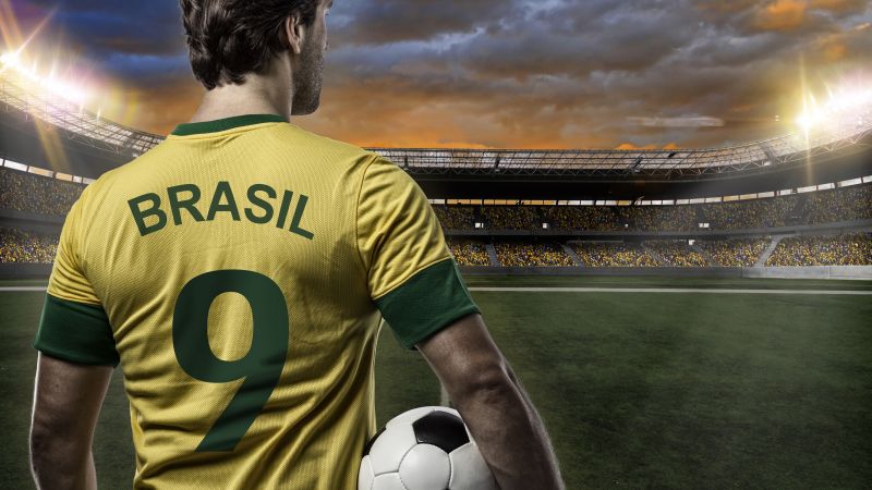 Brazil, Football player, Soccer Player, Soccer field, 5K, FIFA World Cup