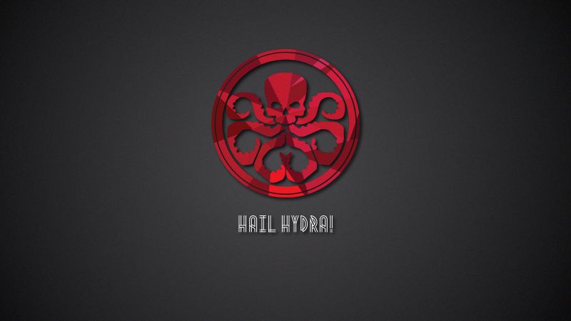 Hydra, Dark background, Logo, 5K, Wallpaper