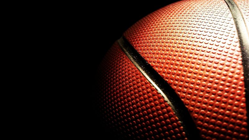 Basketball, Black background, Closeup, AMOLED, Wallpaper