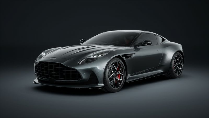 Aston Martin DB12, Sports car, Dark background, Wallpaper