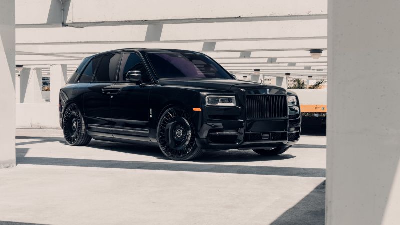 Rolls-Royce Cullinan, Black cars, 5K, 8K, Wallpaper