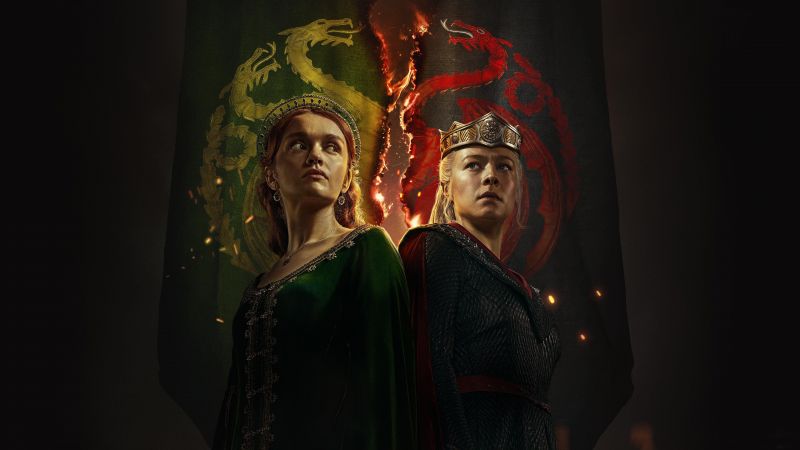 Olivia Cooke, Emma D'Arcy, Princess Rhaenyra Targaryen, Alicent Hightower, House of the Dragon, Season 2, Wallpaper