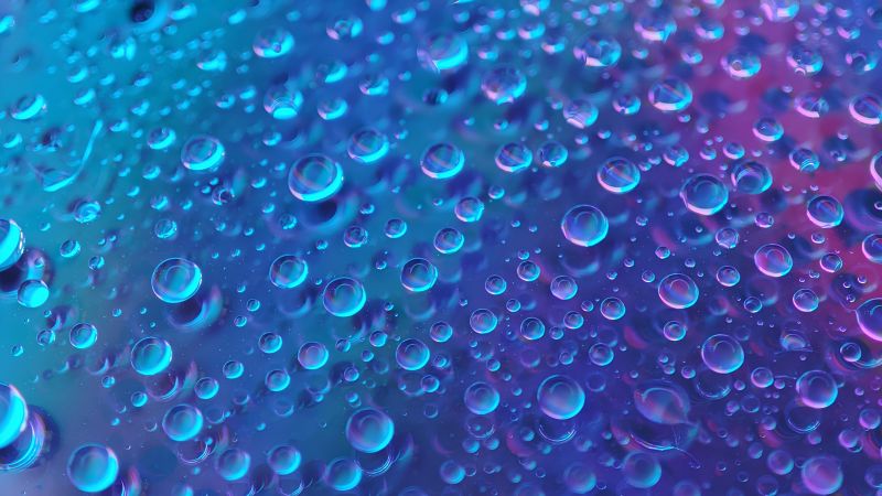 Water droplets, Blue aesthetic, Closeup Photography, Macro, Rain droplets, 5K