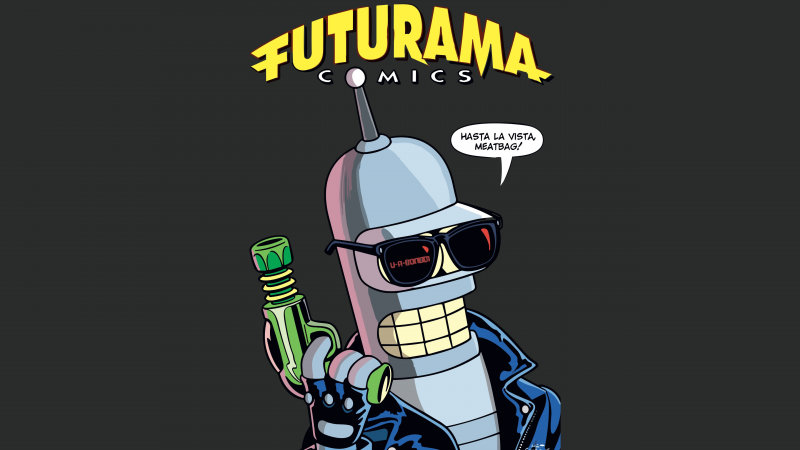 Bender (Futurama), Funny, Cartoon, 5K