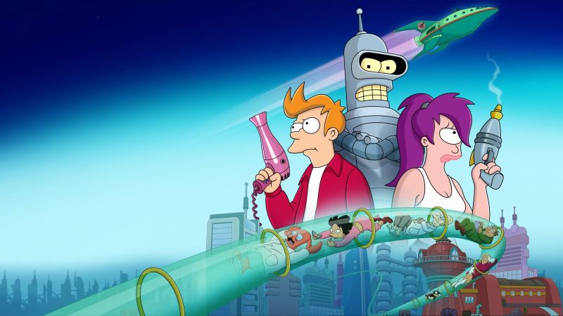 Futurama, TV show, Cartoon, Animated series, Phillip J Fry, Bender (Futurama), Leela (Futurama)