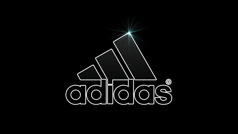 Adidas, Logo, Monochrome, Black background, 5K, Minimalist