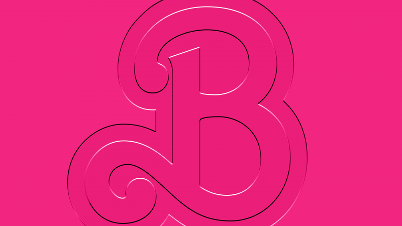 Barbie, Logo, Pink aesthetic, 5K, Pink background
