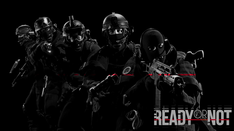 Ready or Not, Game Art, Black background, Police, SWAT, Wallpaper