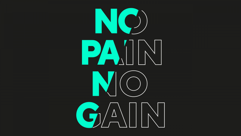 No pain No gain, Typography, Dark background, Motivational quotes, Gym