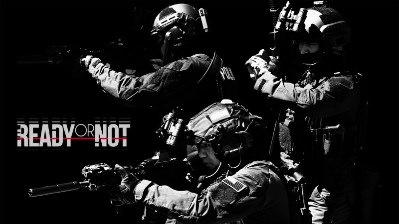 Ready or Not, Black background, SWAT, Video Game, Wallpaper