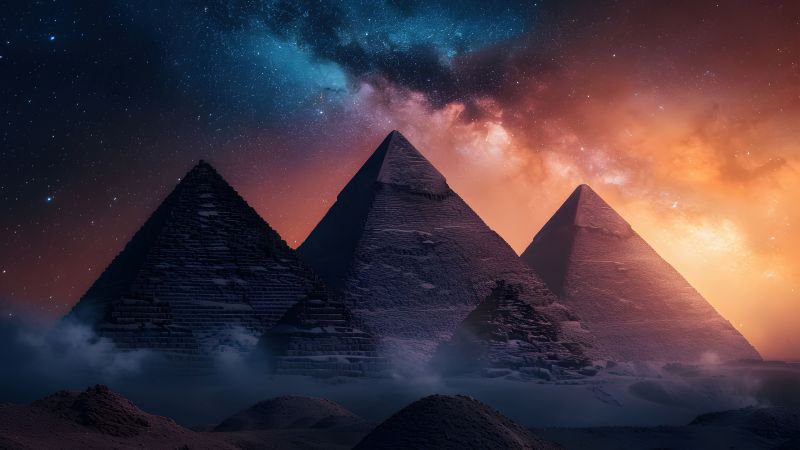The Great Pyramid of Giza, Aesthetic, Milky Way, Egypt, Ancient architecture