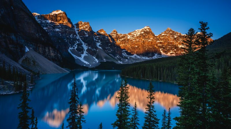 Banff National Park, Scenery, Moraine Lake, Canadian Rockies, 5K, Wallpaper