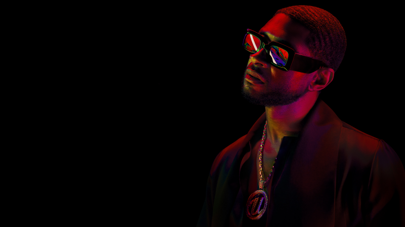 Usher, Super Bowl, Live concert, AMOLED, Black background, Wallpaper