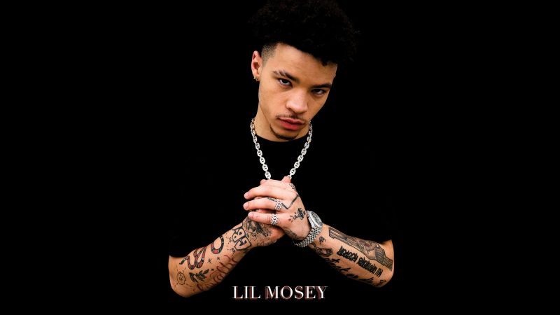 Lil Mosey, Black background, 5K, American rapper, AMOLED