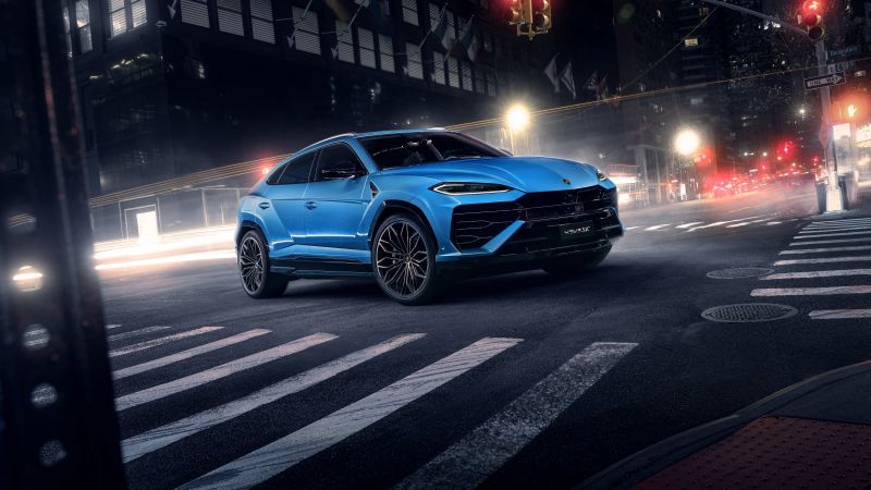 Lamborghini Urus SE, City street, 5K, 8K, Hybrid Supercar, Wallpaper