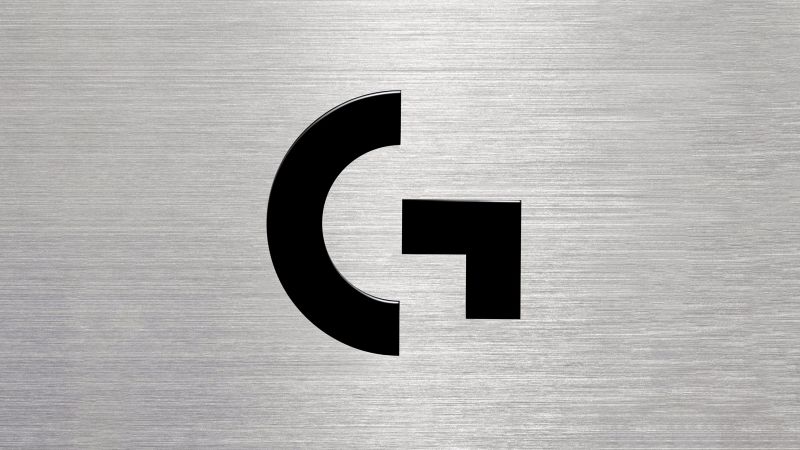 Logitech, Logo, Grey background