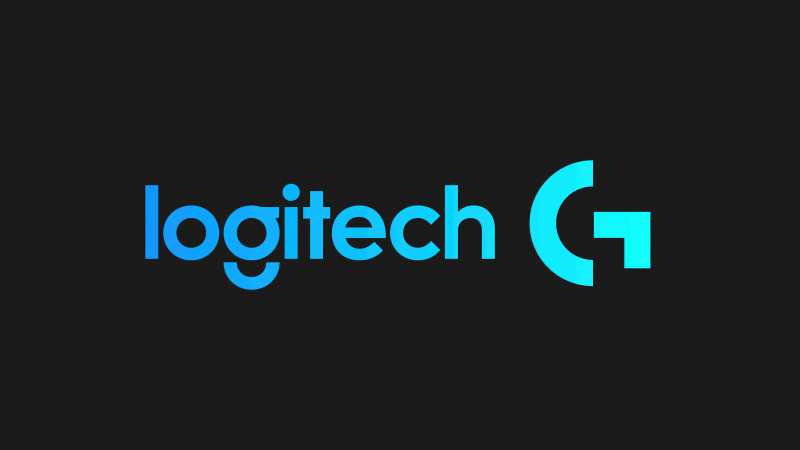 Logitech, Dark background, Logo, 5K, Wallpaper