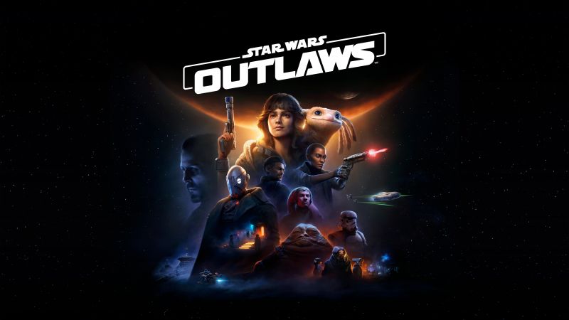 Star Wars Outlaws, Key Art, 2024 Games, PlayStation 5, PC Games, Video Game, 5K, 8K, Black background, Game Art, Wallpaper