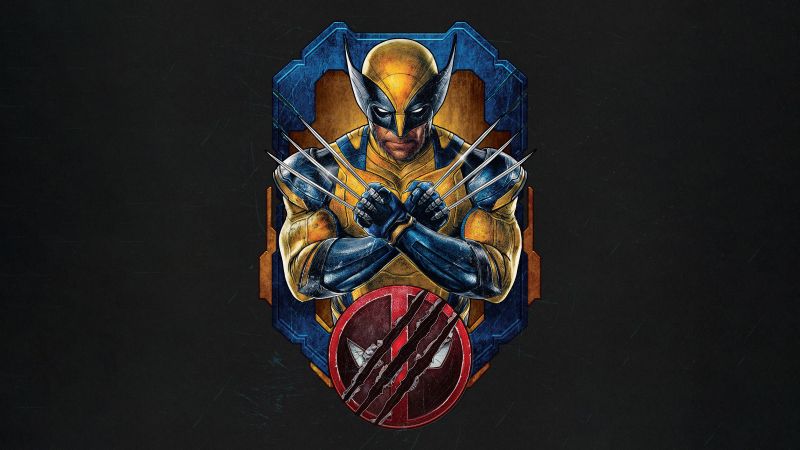 Wolverine, Deadpool & Wolverine, Movie poster, Dark background, 2024 Movies, 5K