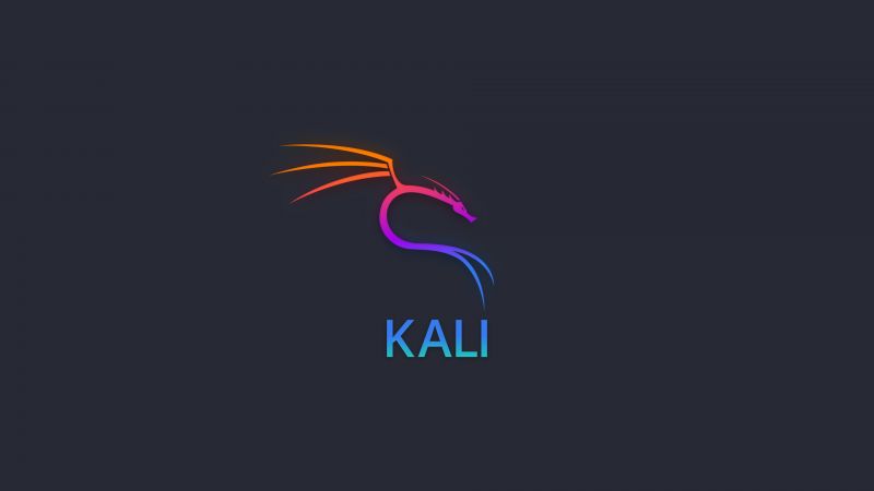 Kali Linux, Colorful logo, Dark background