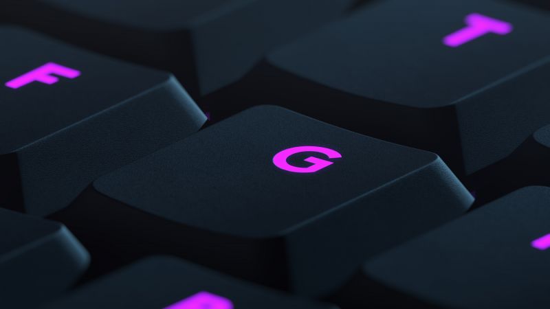 Illuminated, Keyboard, Purple aesthetic, Logitech, 5K, Wallpaper