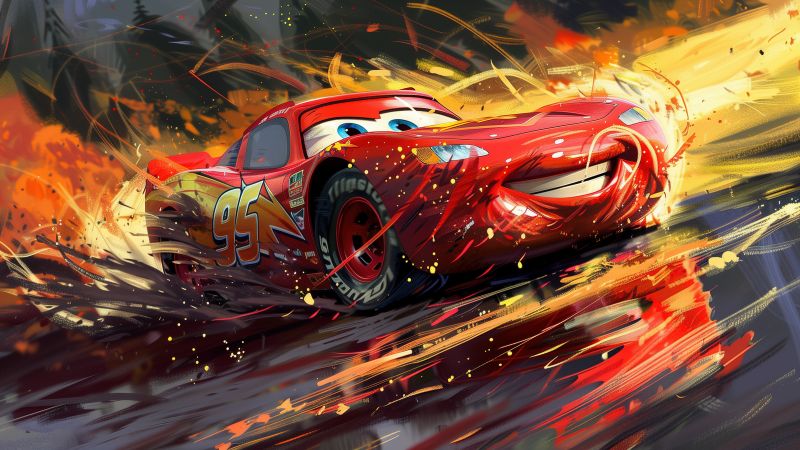 Lightning McQueen, Artwork, Cars (Movie), Wallpaper