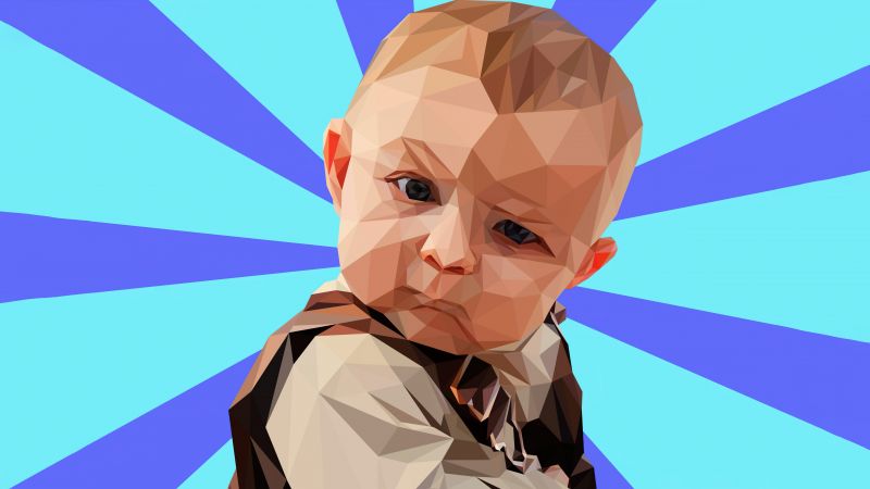 Cute kid, Meme, 5K, Funny, Low poly