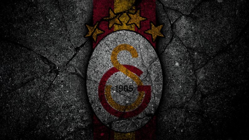 Galatasaray, Dark background, Football club, 5K