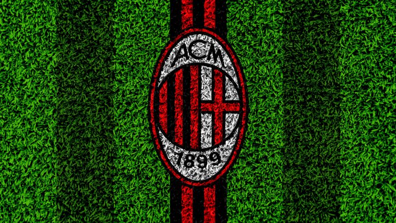 AC Milan, Green background, Italian, Football club, UEFA Champions League, Wallpaper