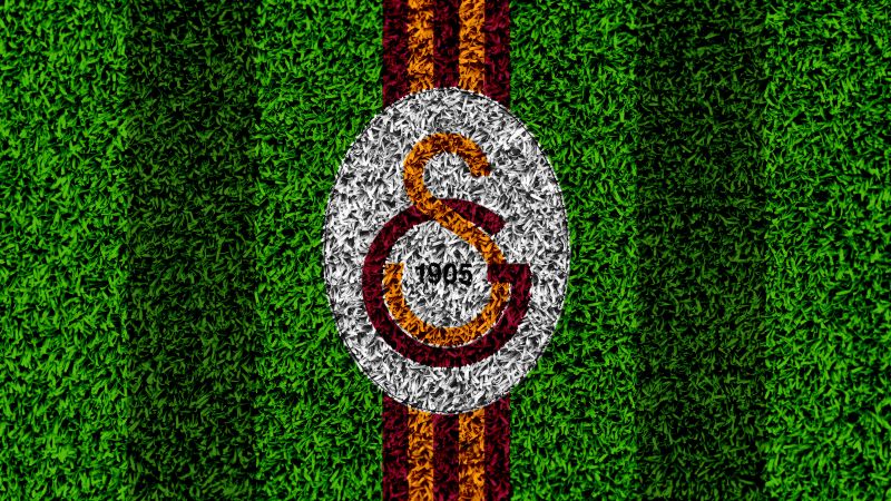 Galatasaray, Green background, Football club, UEFA Champions League, Wallpaper