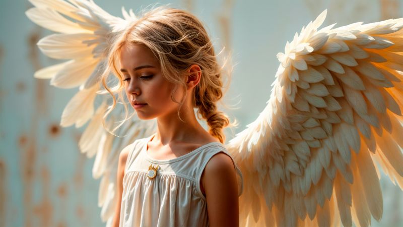 Cute child, Angel wings, AI art, Fairy, Cute Girl