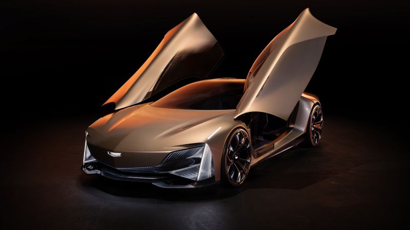 Cadillac Opulent Velocity, Concept cars, 2024, 5K, Futuristic, Dark background, Wallpaper