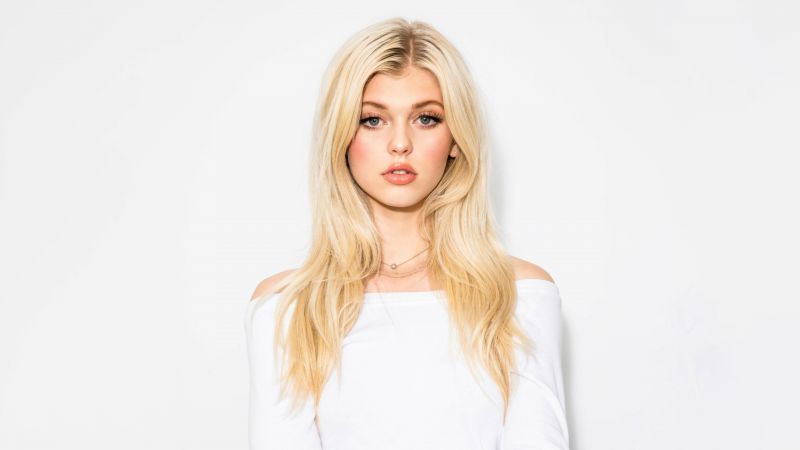 Loren Gray, White aesthetic, American singer, White background, Wallpaper