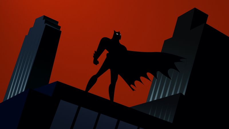 Batman, Animated series, Silhouette, 5K, Gotham, Wallpaper