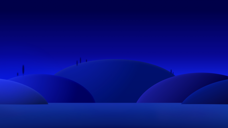 Blue aesthetic, Nightscape, Landscape, Gradient background, Minimalist, 5K, Night, Dark Mode, Wallpaper