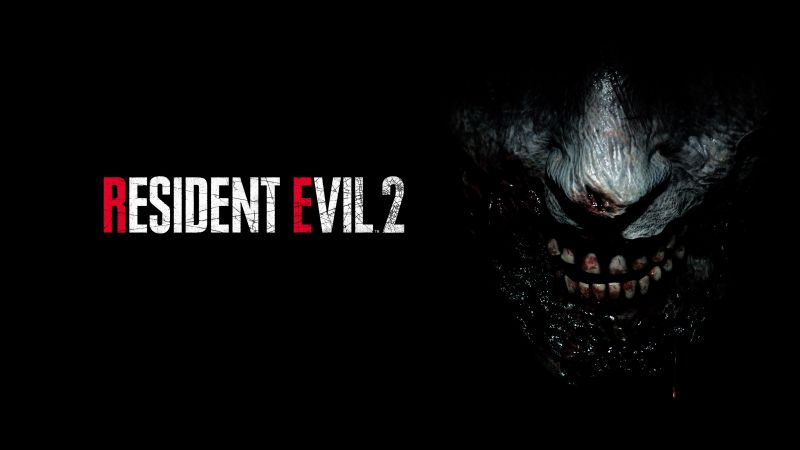 Resident Evil 2, Game poster, Horror games, Black background, AMOLED, Wallpaper