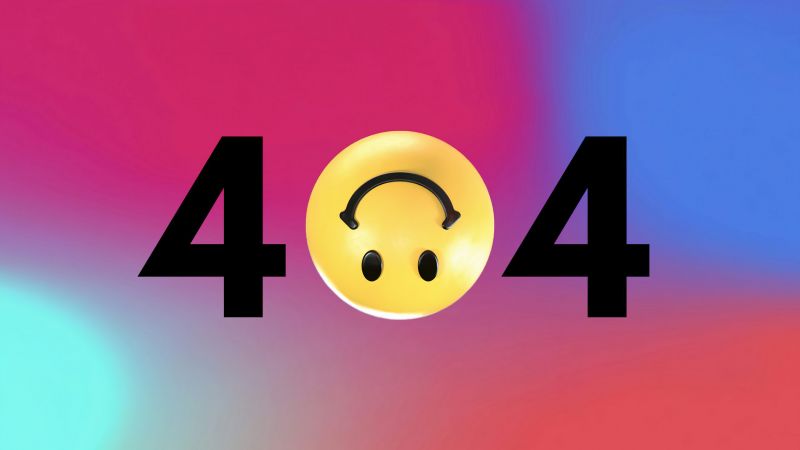 404 Error, Smiley, Gradient background, 404 not found, Wallpaper