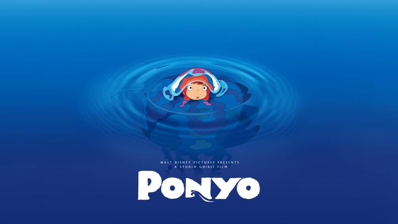 Ponyo, Studio Ghibli, Movie poster, 5K, 8K, Wallpaper