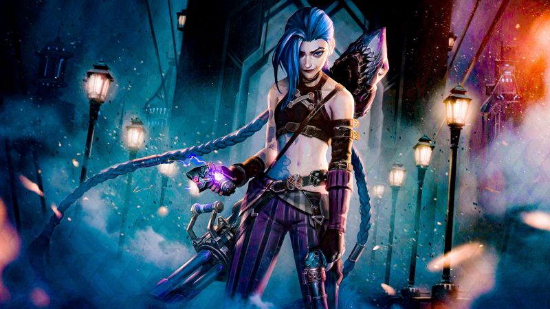 Jinx, Badass, Arcane: League of Legends, Colorful, Wallpaper