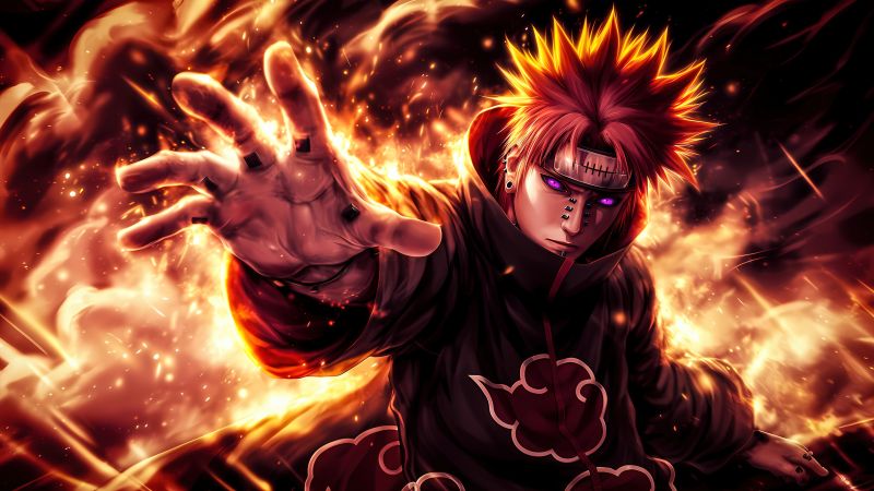 Naruto Uzumaki, Fire, 5K, AI art, Wallpaper