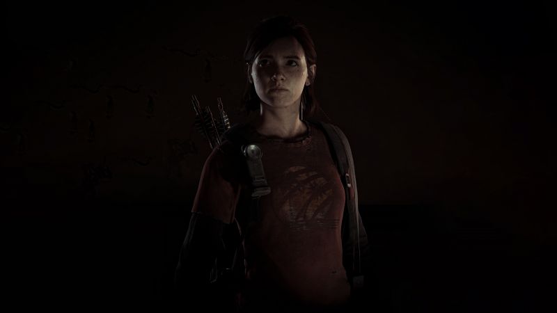 Ellie Williams, Dark background, The Last of Us Part II, 5K, Wallpaper