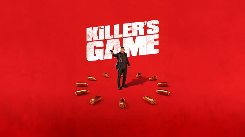 The Killer's Game, Red background, 2024 Movies, Dave Bautista, 5K, Wallpaper