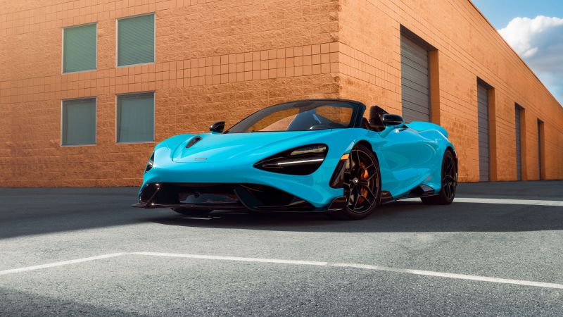 McLaren 765LT Spider, Super Sports Cars, 8K, 5K, Wallpaper